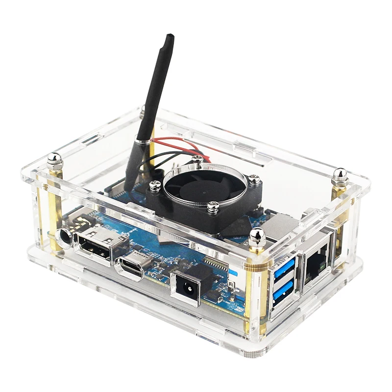 Orange Pi 4 LTS Гб ОЗУ Rockchip RK3399 16 EMMC Wifi + BT5.0 опциональный акриловый чехол вентилятор