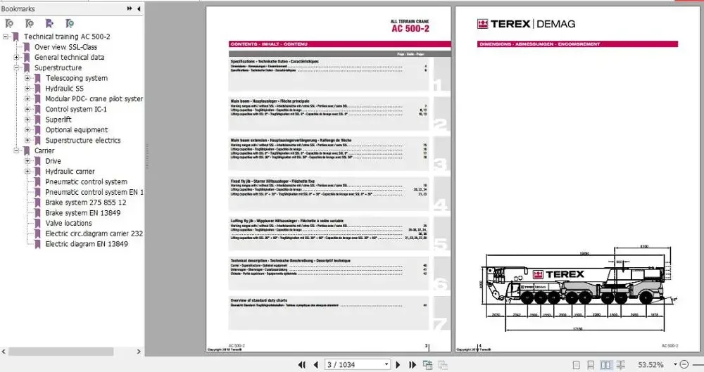 Для Terex Demag Crane Полная модель обслуживания Техническое обучение Руководство схема