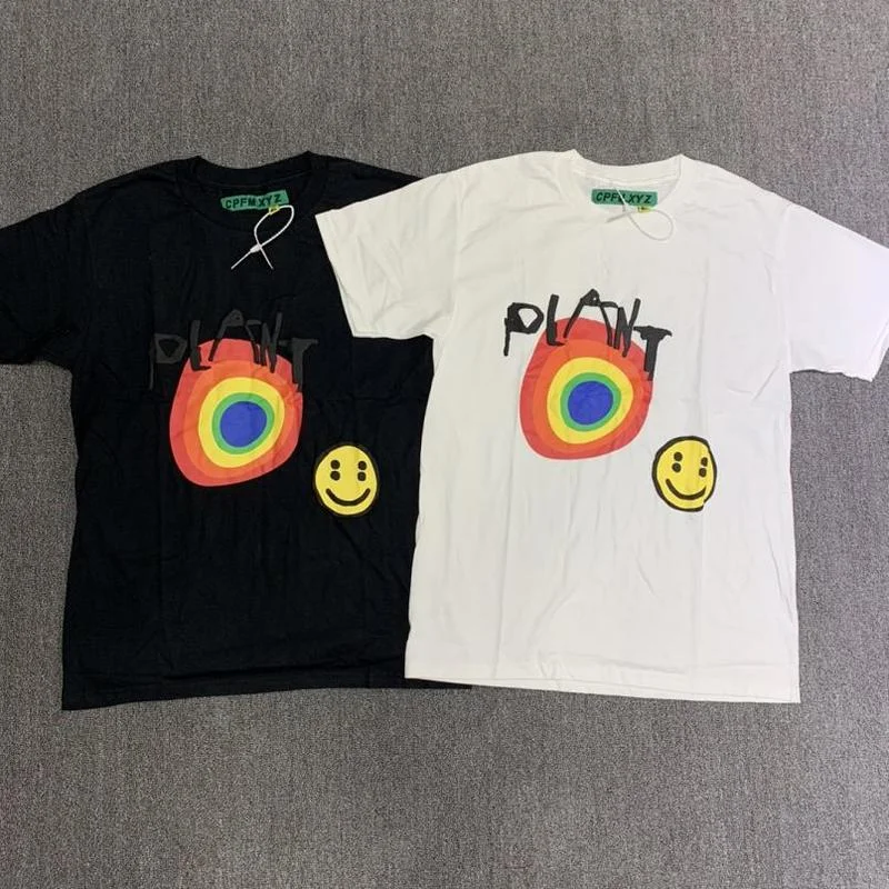 

22SS Foam Smiley Print CPFM.XYZ T Shirt Men Women EU Size 100% Cotton Fashion Summer Mon Compte CPFM Top Tees