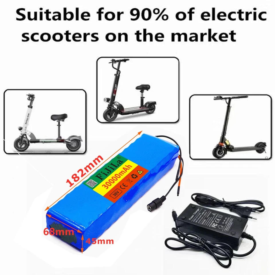 

10S2P 36V 30Ah Battery ebike battery pack 18650 Li-Ion Battery 500W High Power and Capacity 42V Motorcycle Scooter with charger
