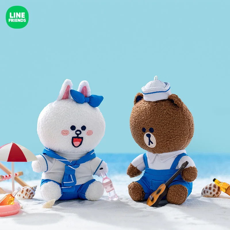 

Line Friends Kawaii Anime Brown Bear Cony Sally Plush Keychain Cartoon Doll Cute Keyring Bag Pendant Accessory Birthday Gift