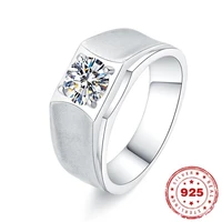 s925 sterling silver color natural zircon ring for men silver 925 jewelry bizuteria anillos de wedding gemstone rings box