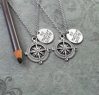 2022 new products hot selling fashion trend jewelry anchor compass necklace english alphabet couple pendant accessories necklace