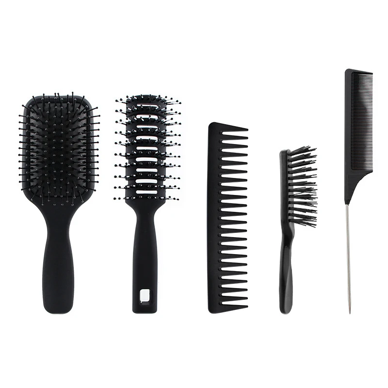 

5Pcs Paddle Hair Brush, Detangling Brush And Hair Comb Set For Men And Women, Great On Wet Or Dry Hair