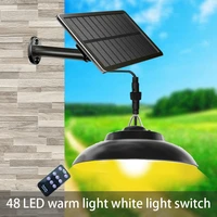 led solar lamp outdoor waterproof indoor solar light 3000k6500kwarm white solar powered pendant light for garden decoration