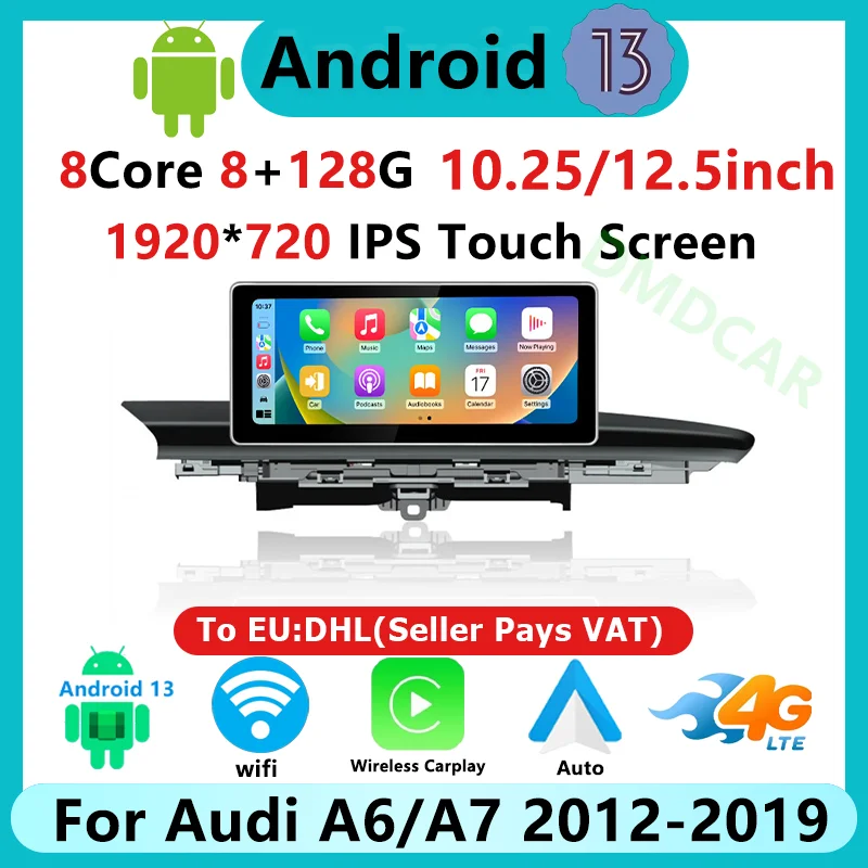 

Factory Price 128G Android13 10.25/12.5" Carplay AUTO For AUDI A6 A7 C7 2012-2018 Car Video Players GPS Navigation Smart Screen