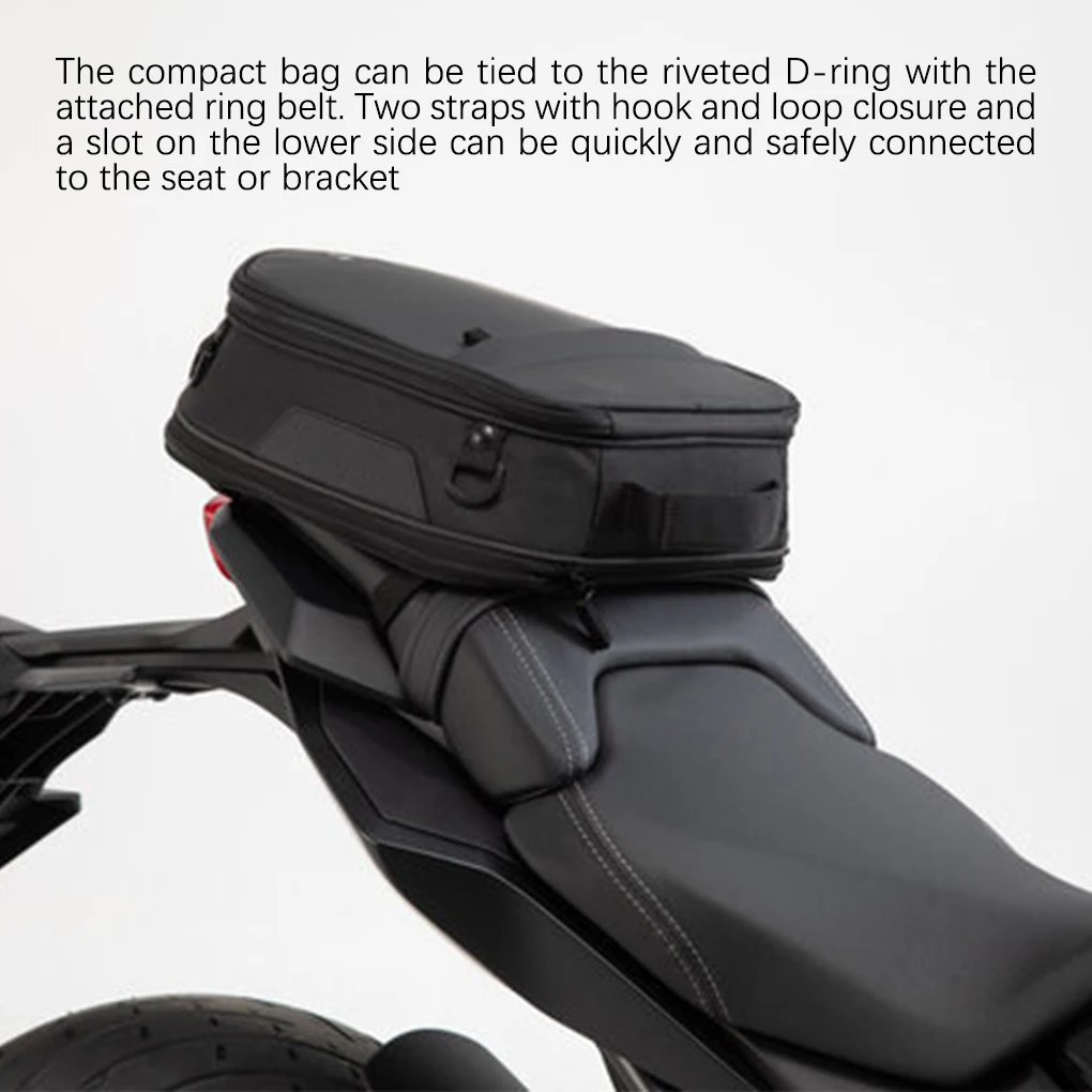 

Motorcycle Tail Bag Multifunction Rider Backpack High Capacity Portable Motorbike Saddle Bags Reflective Strip Tail Luggage Box