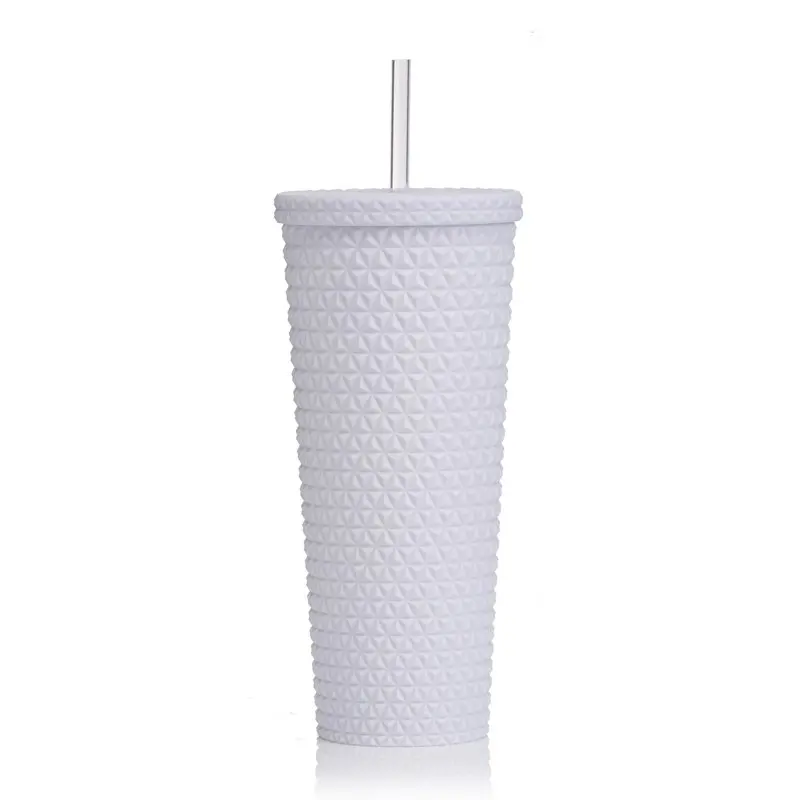 

26oz Double Wall AS Plastic Textured Tumbler Arctic White