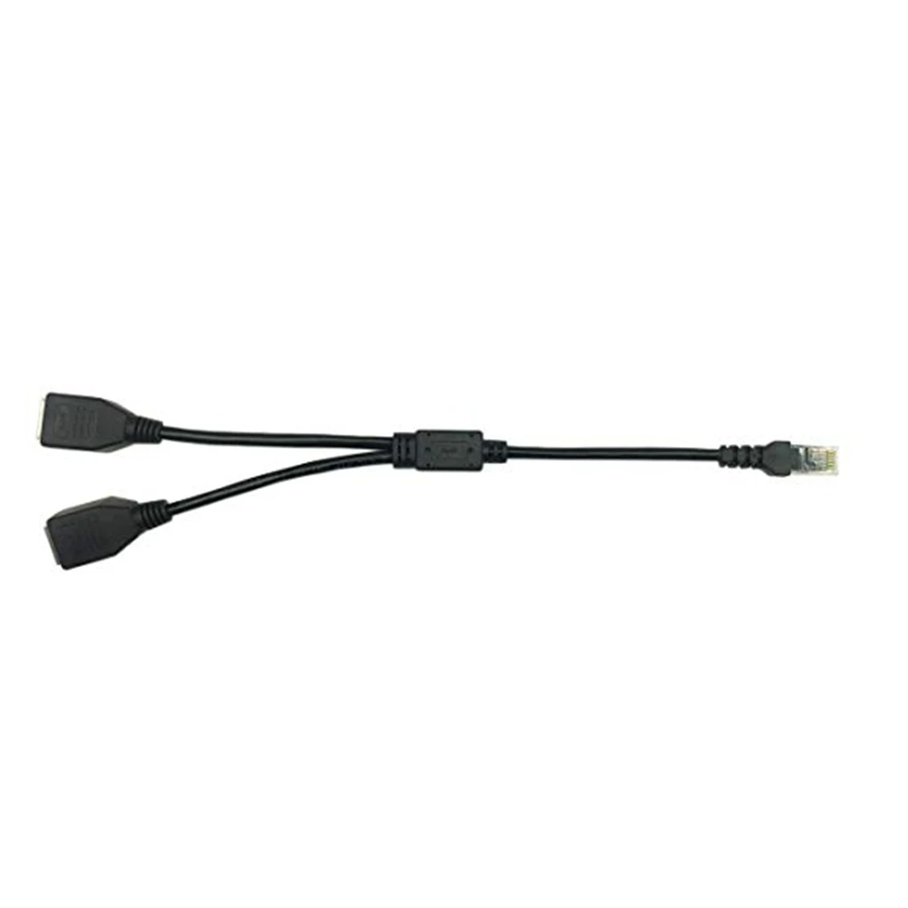 

RJ45 8P8C Network 1 to 2 Port Ethernet Cable Adapter Splitter Male To 2 Female LAN High Speed Cord