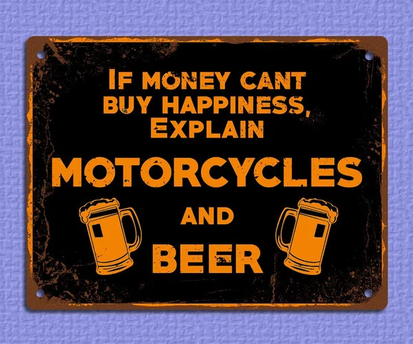 

Metal Sign Plaque Grunge Happiness Motorcycles Beer Funny Bar Mancave Metal Painting 20x30cm Poster Metal Plaque Metal Tin Sign