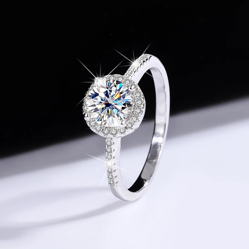 S925 Kajia moissanite Ring Women's Shiny Round Cut All Eternal Diamond Ring Wedding necklace