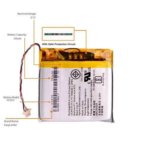 Easylander 353535   Аккумулятор AEC емкостью 350 мАч 353535   Bluetooth-динамик Beats Solo 2.0 Beats Solo 3.0 Solo 2 Solo 3, аккумулятор