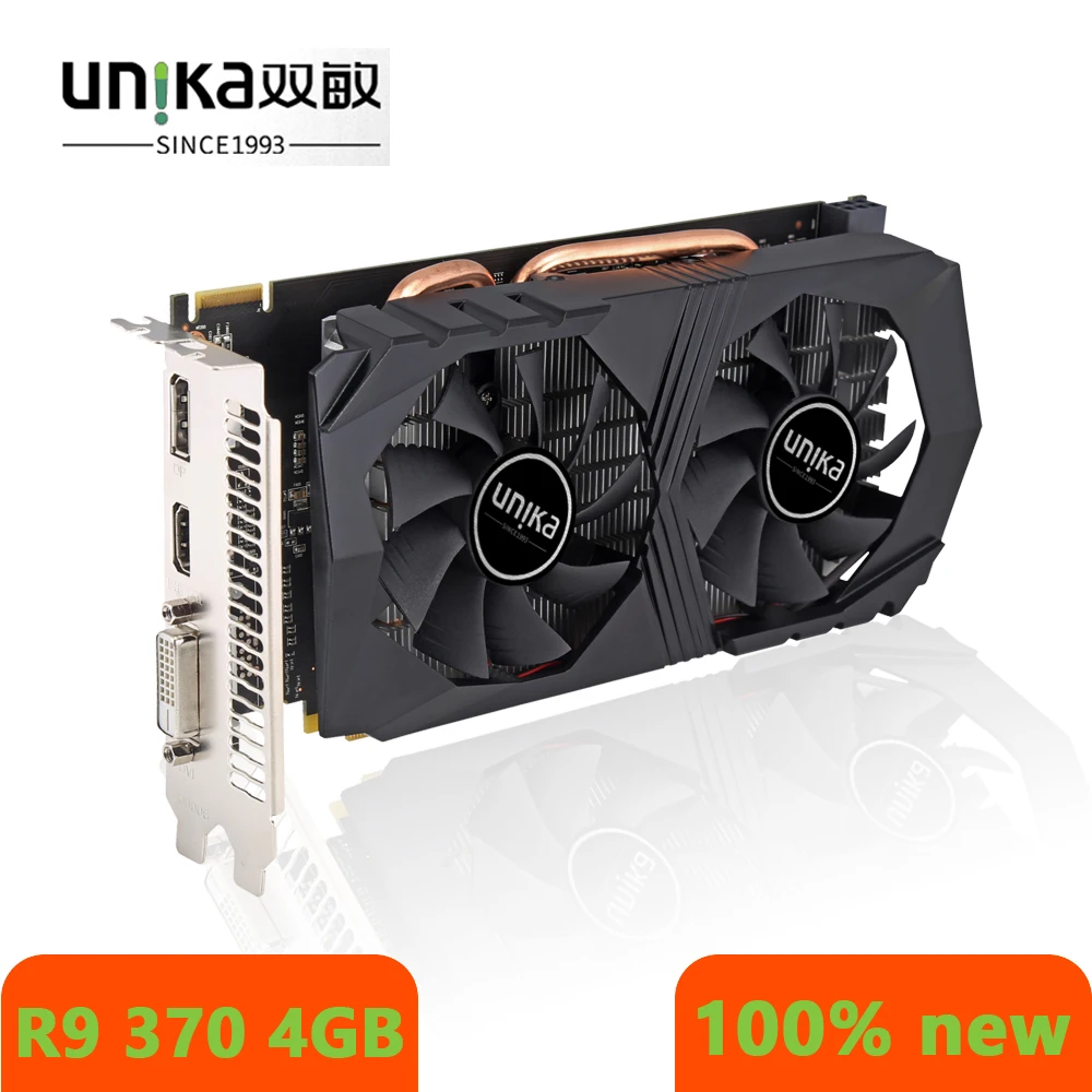 Видеокарта UNIKA, R9 100%, 370, 4 Гб, для 370, R9370 4G, D5 V2, 5600 МГц, 256 бит