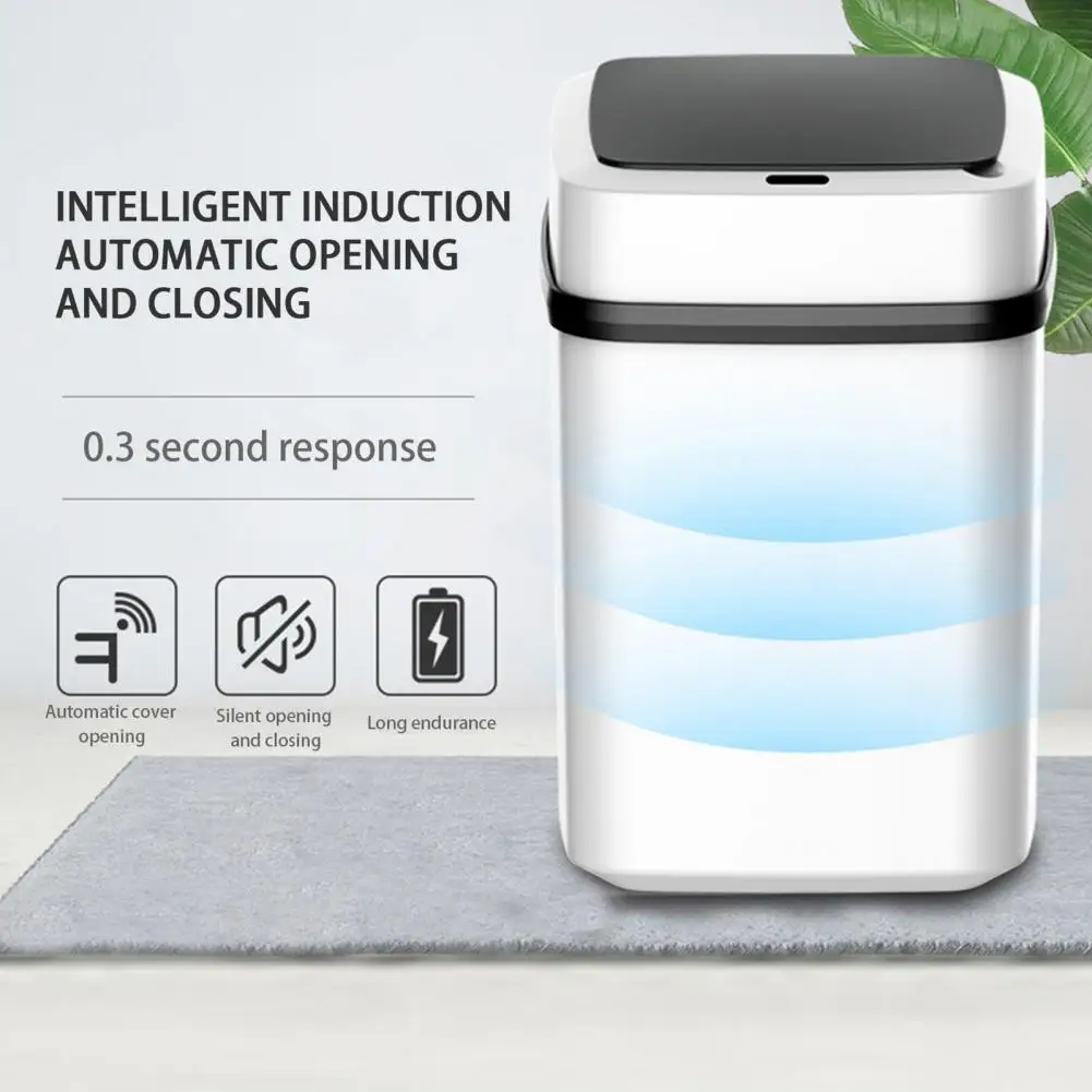 

Electric Trash Can Useful Easy to Clean Long Standby Time for Home Smart Waste Garbage Bin Smart Trash Can
