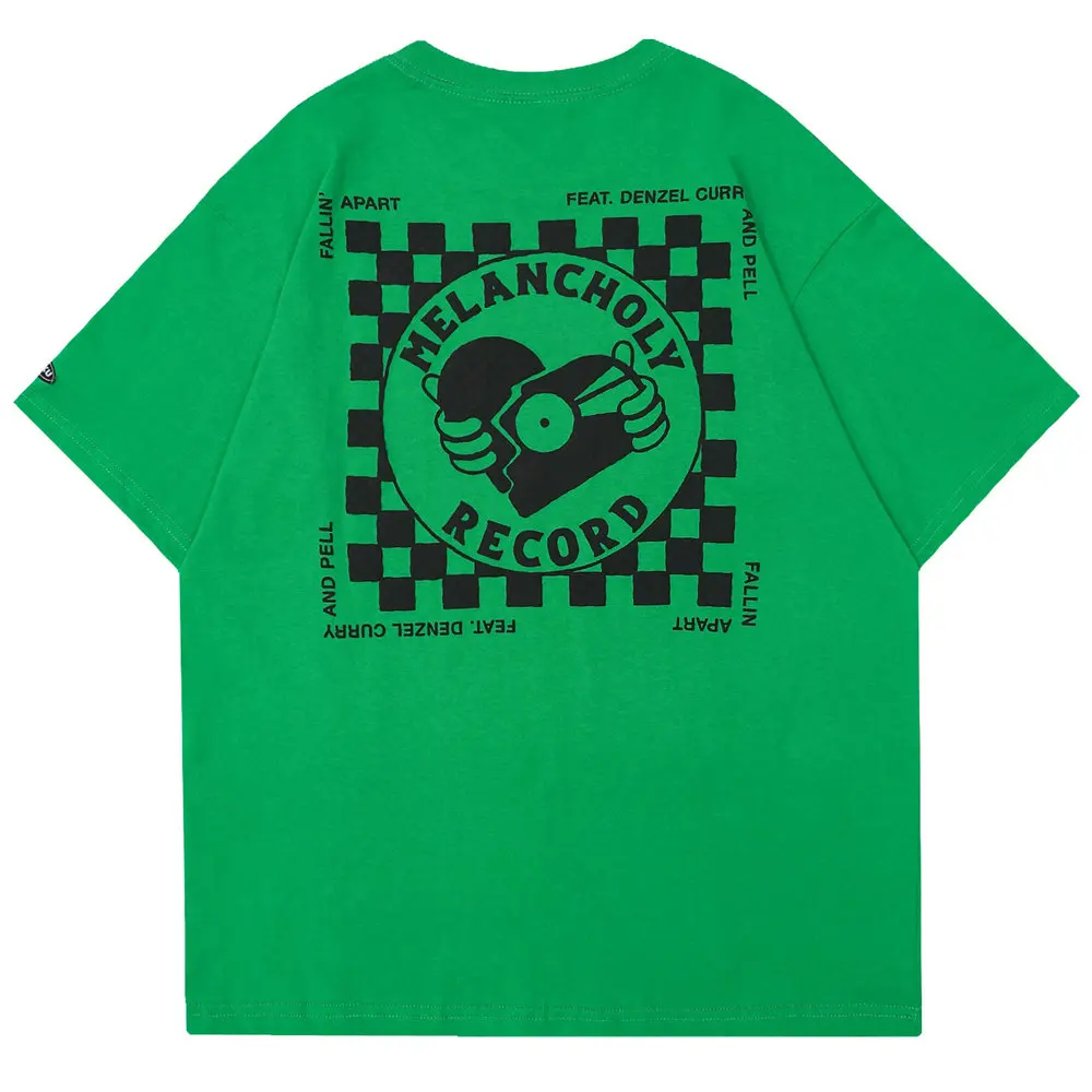 Футболка мужская оверсайз с круглым вырезом хлопковая тенниска винтажным