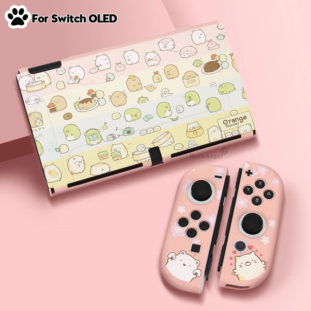 

Cute Case For Nintendo Switch OLED NS JoyCons Controller Shell Kawaii Soft Silicone Protective Cover Accessories