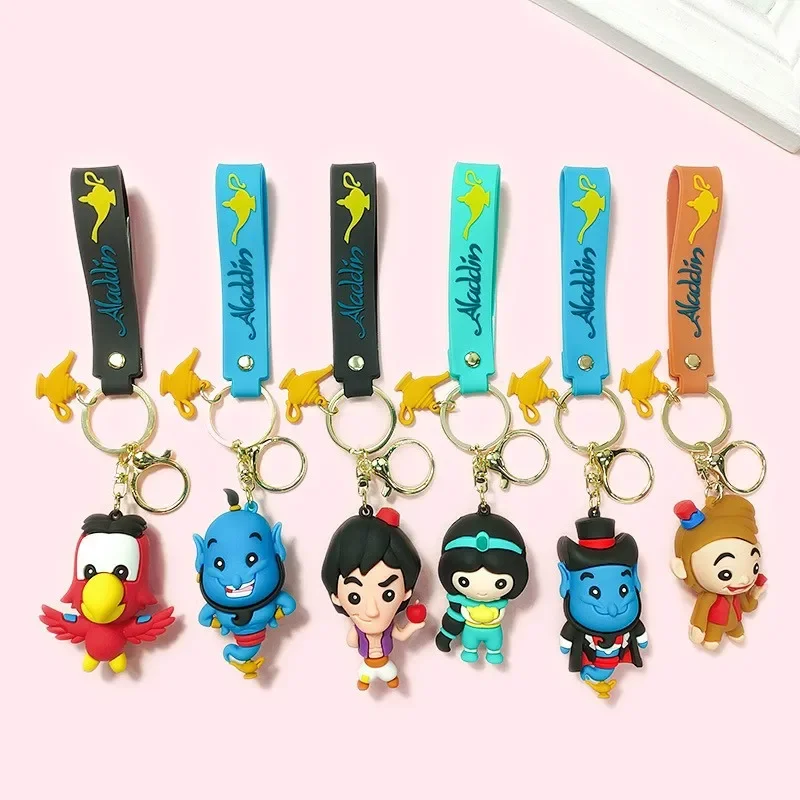 Аниме Аладдин Принцесса Жасмин Джин Фигура Брелок Модное Розовое Золото Серебро