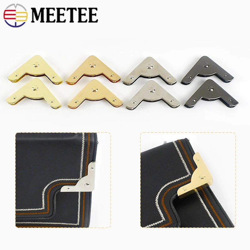 

4/10/20Pcs Bag Purse Decoration Corner In Screws Handbag Edge Binding Protector Corners Metal Hook Buckle DIY Hardware Accessory