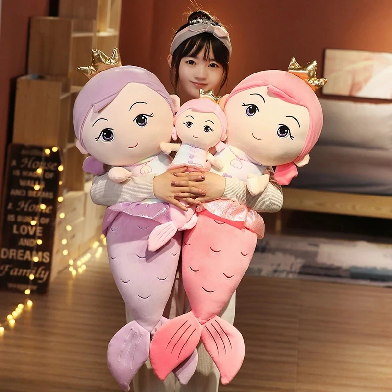 

1pc Nice Crown Little Mermaid Plush Toy Kids Girl Cartoon Stuffed Mermaid Doll Home Decoration Girls Girlfriend Birthday Gifts