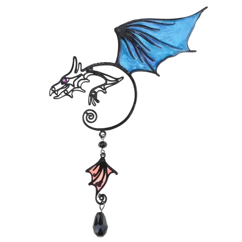 Обруч для ушей без пирсинга серьги-манжеты в форме крыльев бабочки и дракона