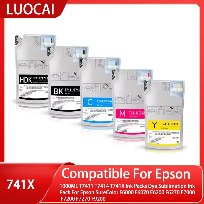 1000 мл T7411 T7414 T741X пакет чернил для сублимационной краски Epson SureColor F6000 F6070 F6200 F6270 F7000