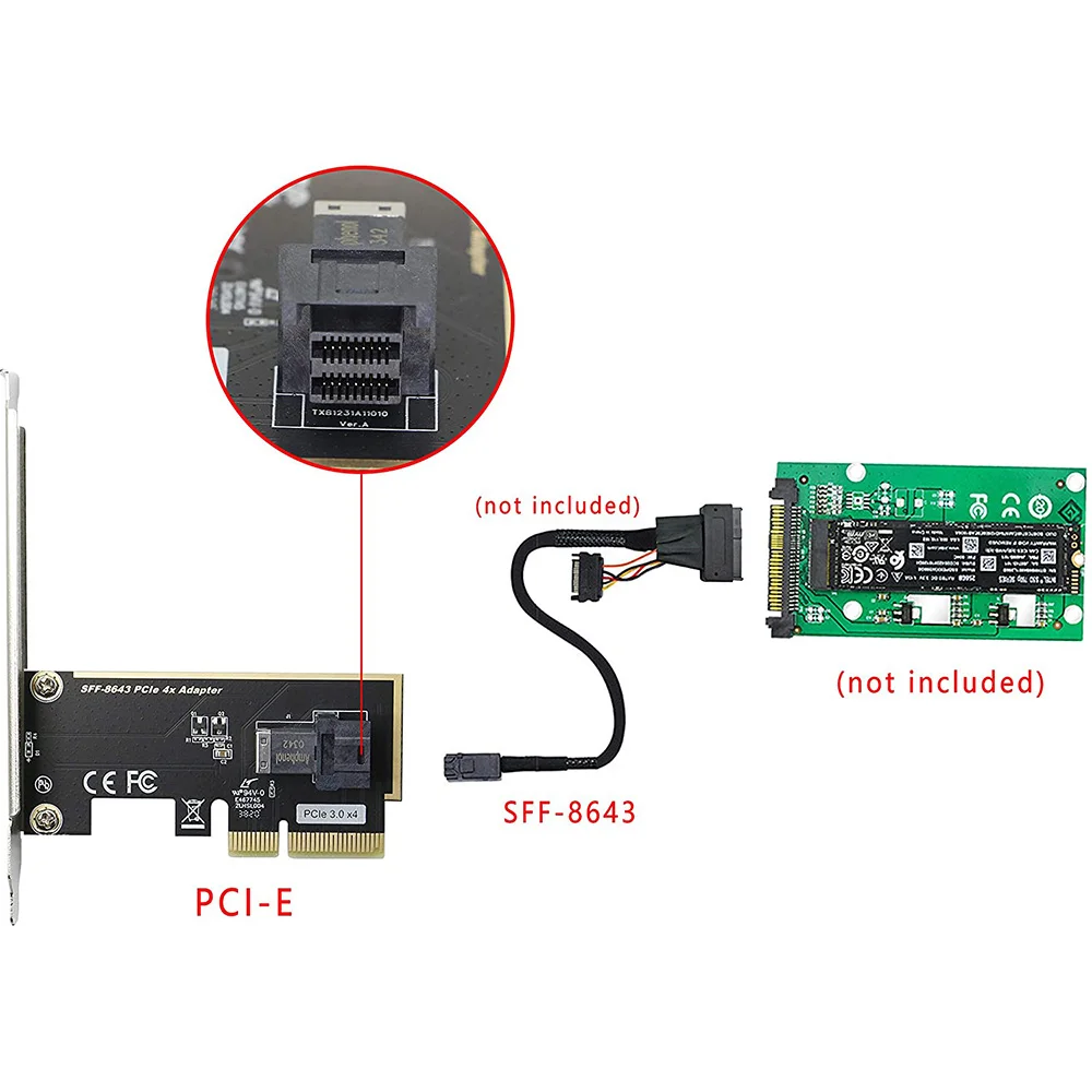 Адаптер PCI Express для телефона адаптер PCIe NVMe U.2 SSD - 2 5 &quotNVMe PCIE 4X совместим со слотом X4