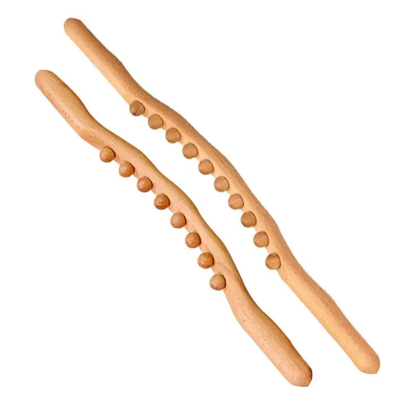 

Guasha Wood Stick Gua Sha Scraping Massage Tool 8 Or 10 Beads Massage Roller Stick For Back Neck Legs Arms Shoulders Relief