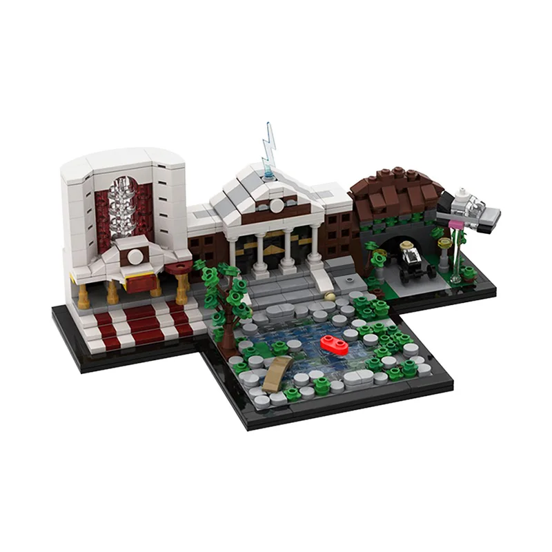 

Architecture Skyline Building Blocks For Back To The Future Scene Bricks Assemble Model MOC Toys Children Kid Birthday Gifts