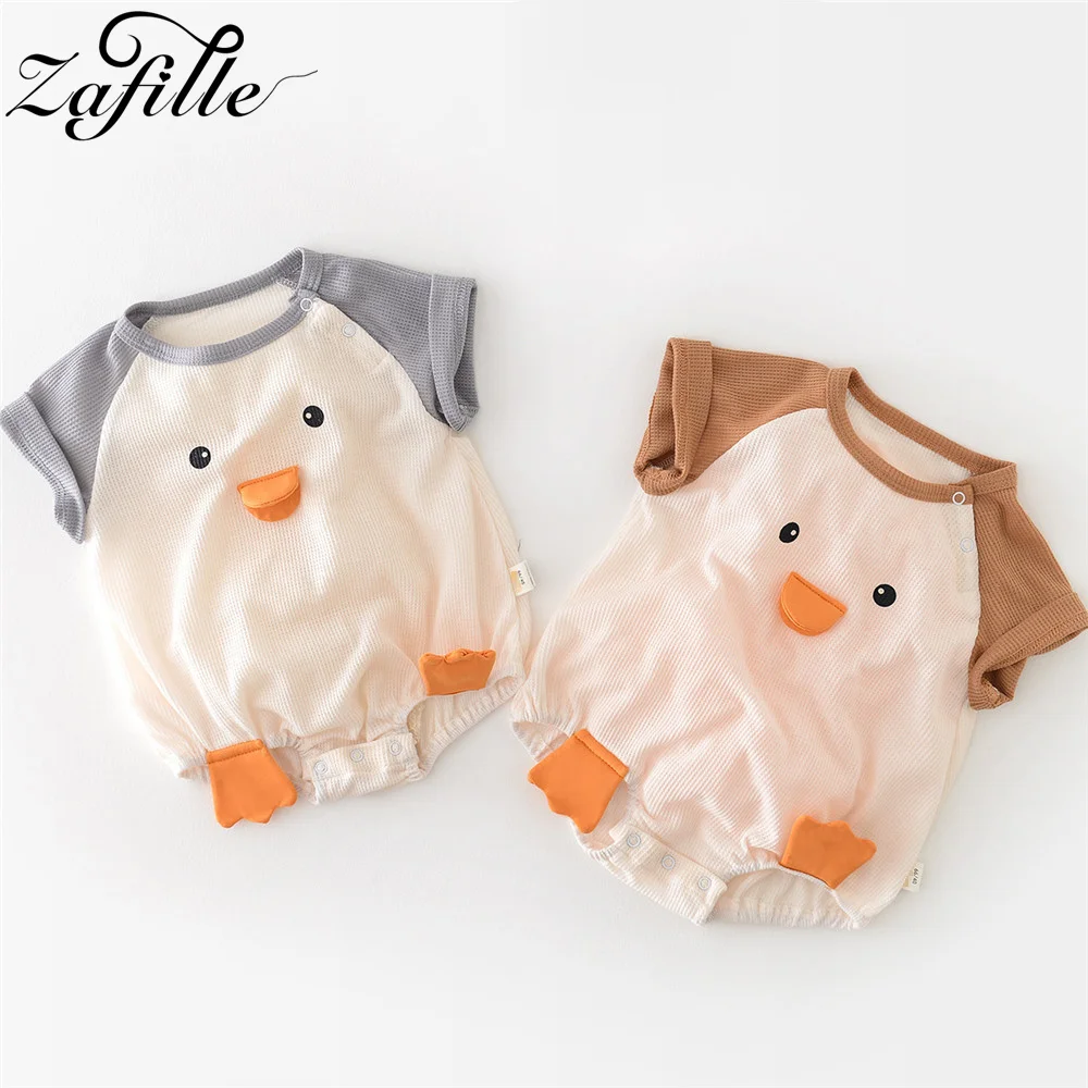 

ZAFILLE Cute Baby Clothes Summer Overalls For Kids Boys Clothing Cartoon Duck Toddler Boys Rompers Children's Home Sleepwear
