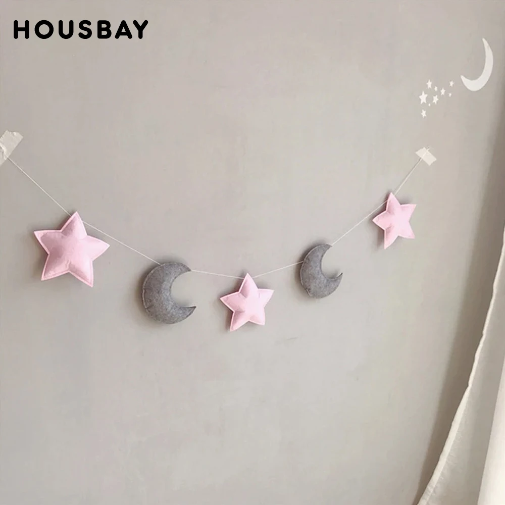 

Baby Room Decor Baby Bumper For Newborns Moon Star Shaped Wall Hanging Tent Decoration Infant Sleeping Cot Bedding Sets New