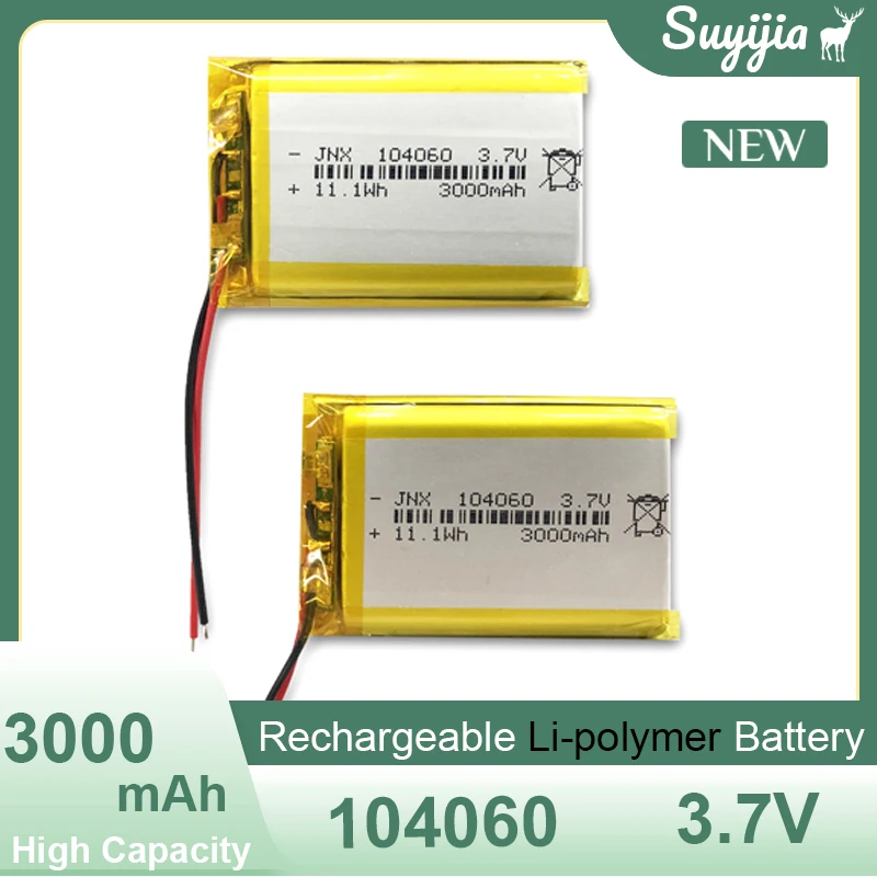 

104060 3.7V 3000mAh Lithium Polymer Rechargeable Batteries Can Be Used In Smart Toys Ordering Machines Beauty Devices Power Bank