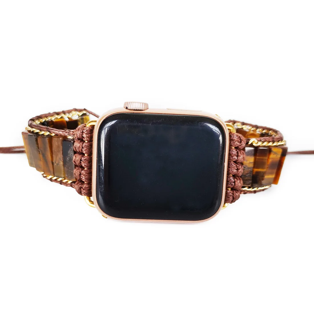 

Tiger Eye Watchband Natural Stone Apple Watch Strap Iwatch 38 40 42 44mm Smart Watchbands Gemstone Watch Strap