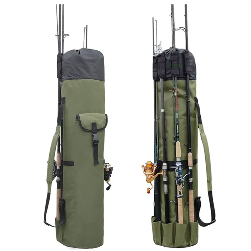 

Outdoor Cylindrical Fishing Portable Multifunction Nylon Fishing Bags Fishing Rod Bag Case Fishing Tackle Tools Storage Bag