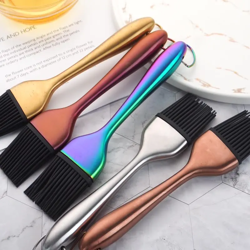 

1 Pcs Oil Brushes Stainless Steel Silicone Kitchen BBQ Grilling Baking Cooking Brushes Barbecue Cooking Tools
