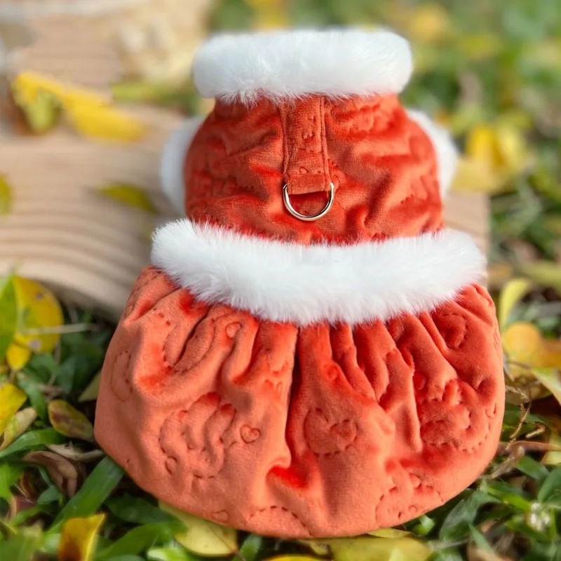 

Small Dog Dress Winter Puppy Harness Skirt Warm Dog Coat Outfit Yorkie Shih Tzu Maltese Pomeranian Poodle Pet Clothing Dropship