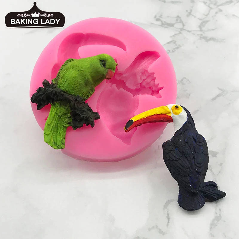 Uccello decorazione animale simulazione pappagallo tucano forma torta stampo in silicone cottura decorazione stampo fai da te argilla resina Art
