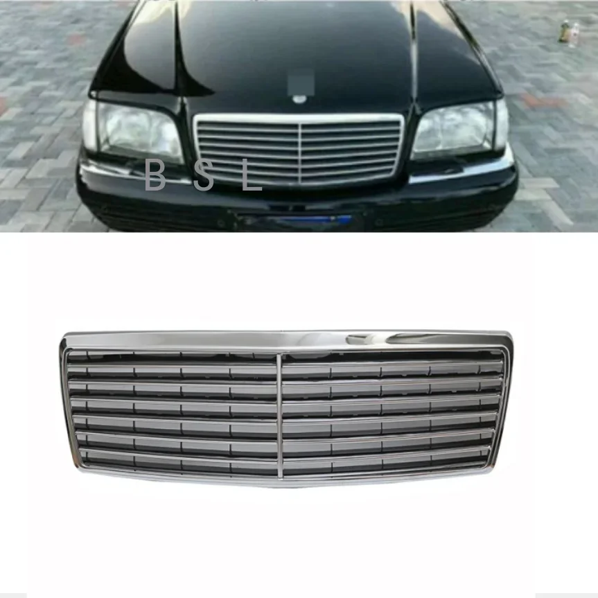 

Car Front Bumper Grill Grille Chrome Silver For Mercedes Benz W140 S Class 1994-1999 Car Body Styling Accessories