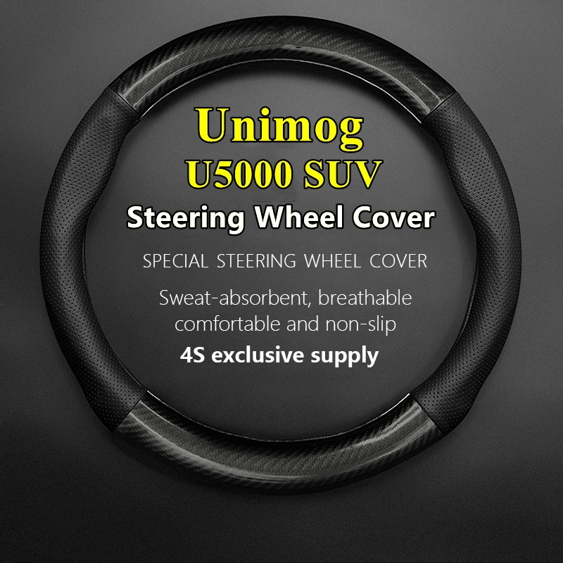 

Leather Cover For Mercedes Benz Unimog U5000 SUV Steering Wheel Cover Genuine Leather Carbon Fiber