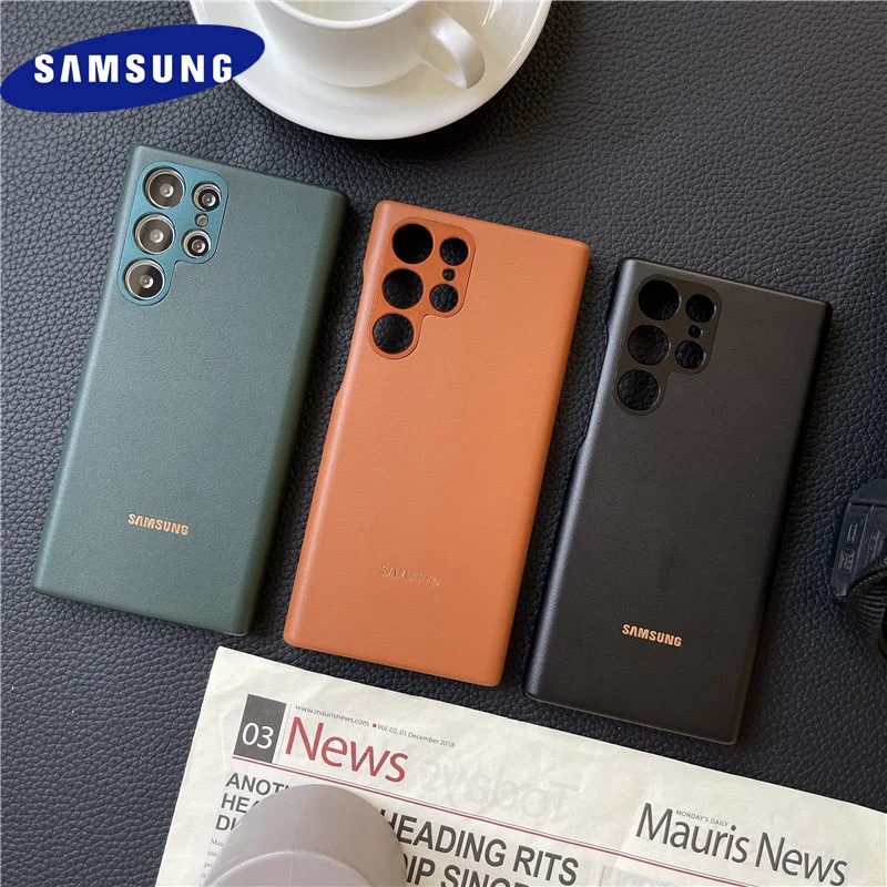 

Оригинальный чехол для Samsung Galaxy S22 Ultra S22 Plus S22, высококачественный кожаный чехол S22 + Премиум Защитный чехол и коробка