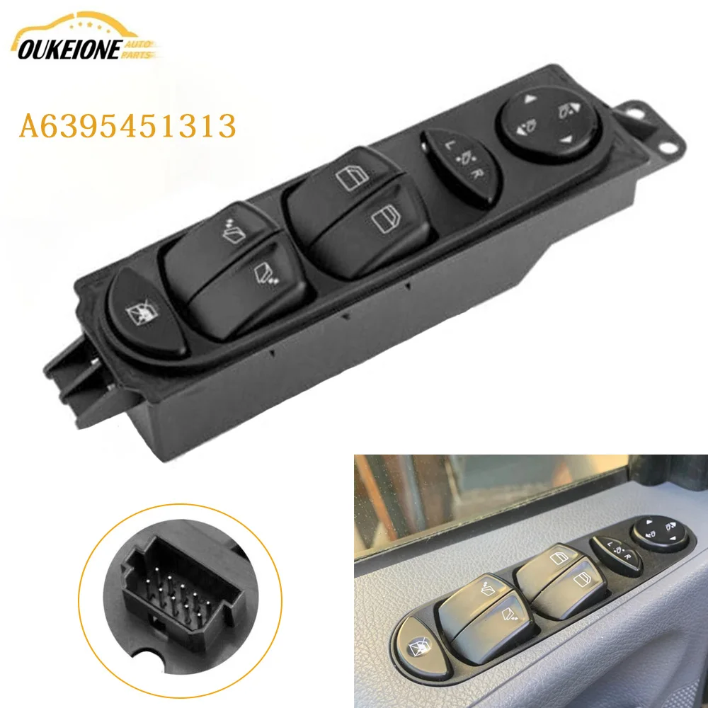 

Left Side Electric Power Master Window Control Switch Lifter Button for Mercedes-Benz Viano Wieland W639 A6395451313 Auto Parts