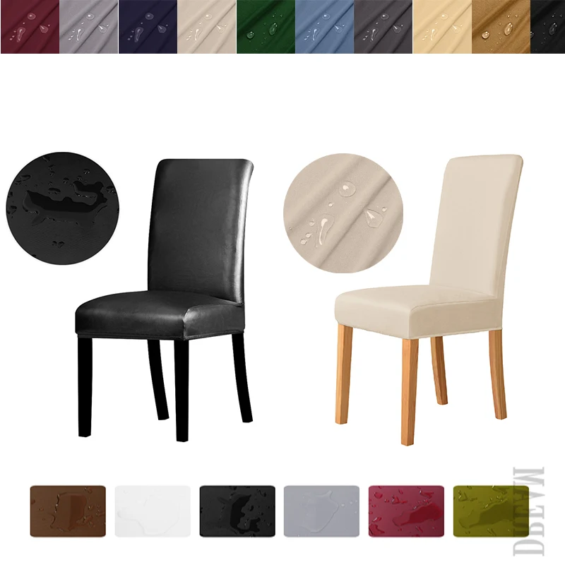 Funda elástica para silla de comedor, 2 tipos impermeable de cubierta de tela, 1/2/4/6 piezas, para cocina, hogar y Hotel