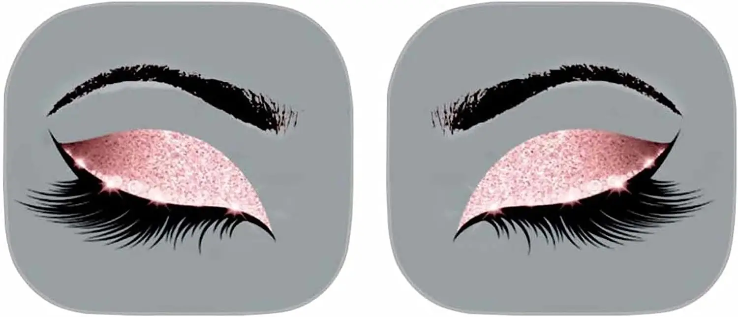 

Cartoon Lady Eyes Print Car Sun Shade for Windshield Keep Your Vehicle Cool Material Foldable Universal 2pcs Set Car Accessories