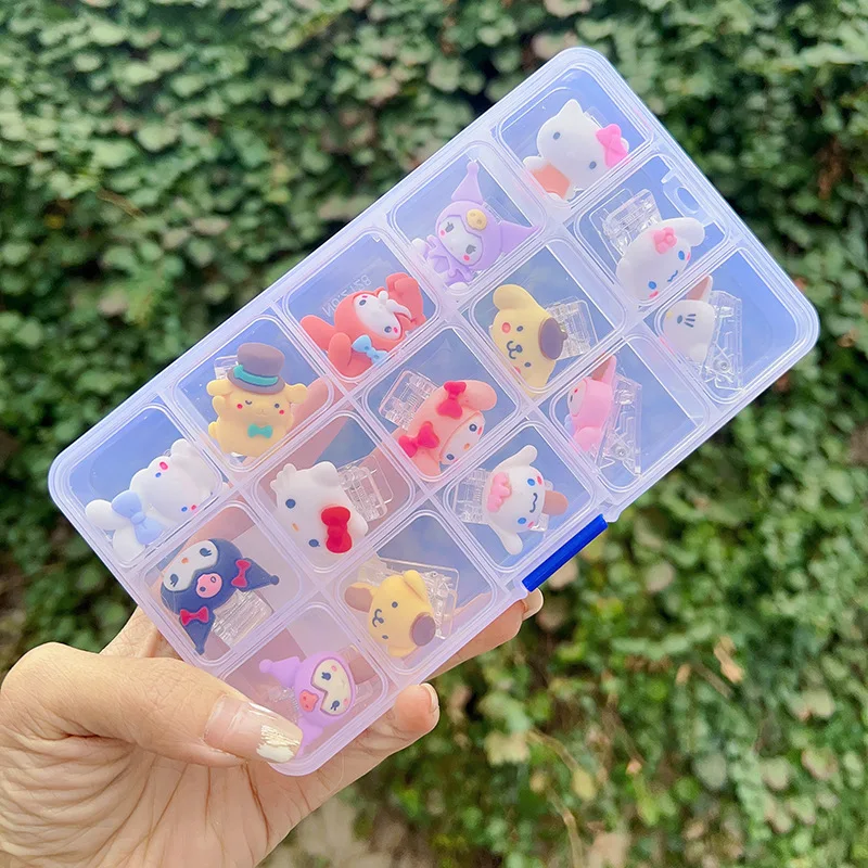 

Kawaii Sanrio Handbook Clip Hello Kittys Accessories Cute Anime Children Crystal Clips Universal Decorative Clips Toy Girls Gift