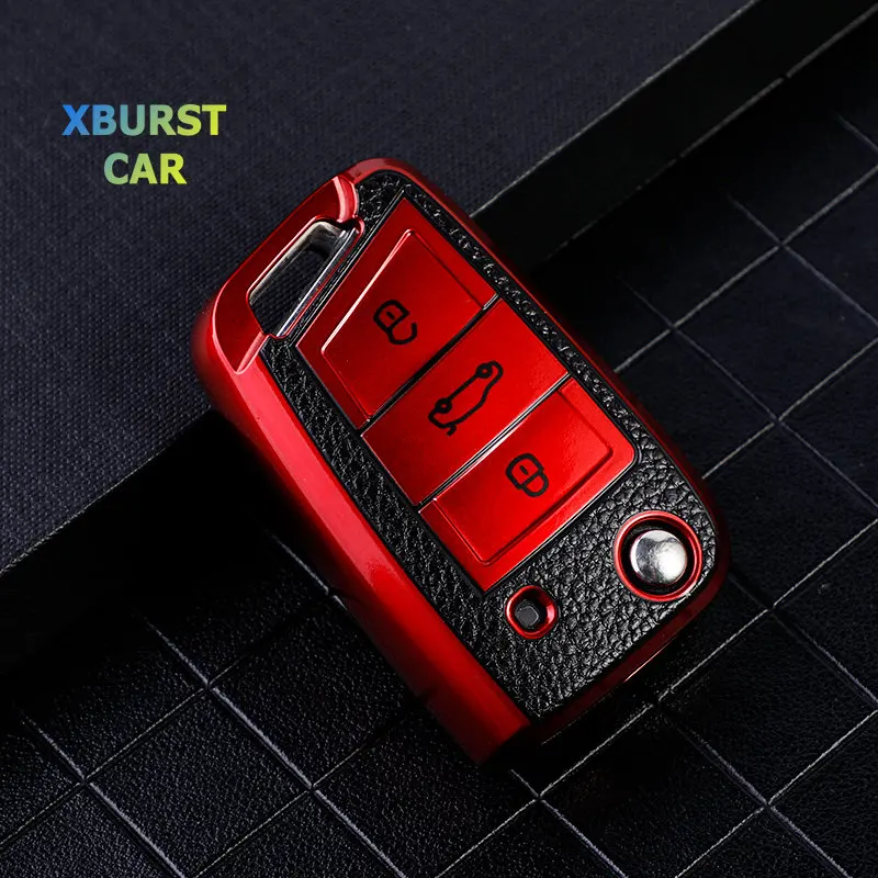 

Чехол для автомобильного ключа, чехол для ключей для Volkswagen VW Polo Golf 7 MK7 Tiguan passat For Skoda Octavia Kodiaq Karoq For Seat Ateca Leon