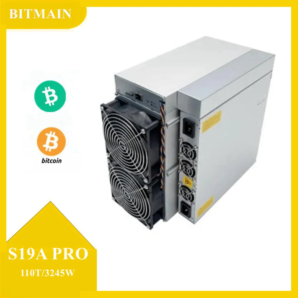 

110th/S Bicoin Crypto Machine S19A Pro Bitcoin Asic Miner Bitmain Antminer 3245W Power Supply Included