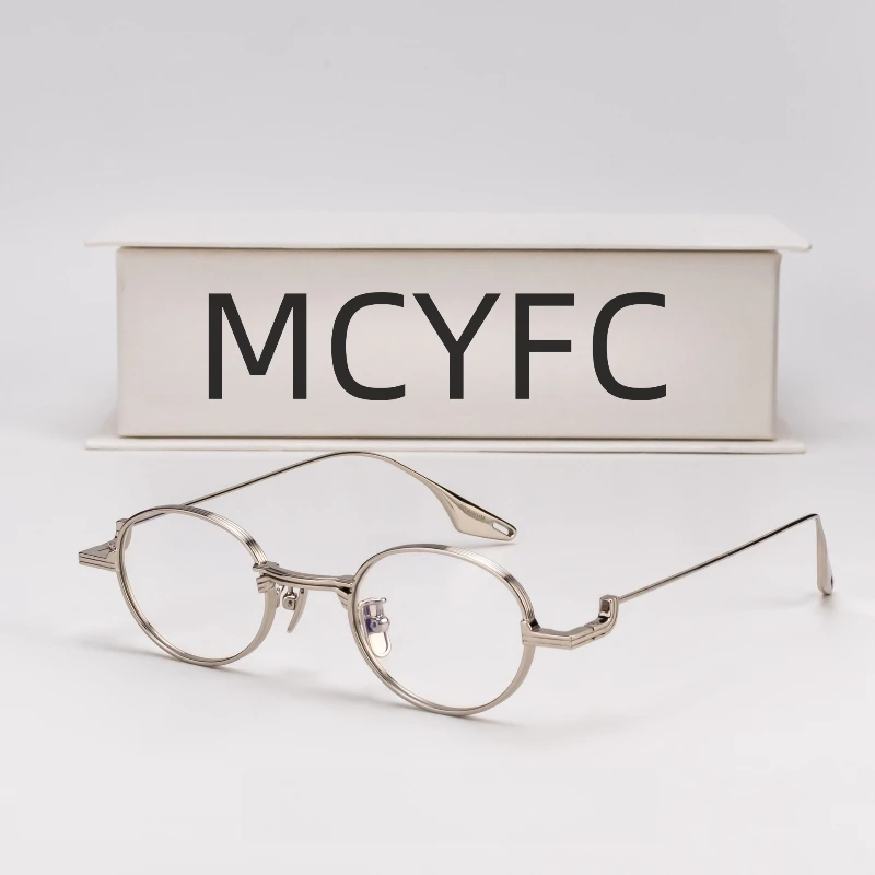

MCYFC Metal Round Glasses Frame for Men Blue Light Protection Eyeglasses Myopia and Farsightedness Prescription Glasses Frames