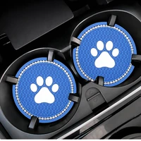 silicone bling dog paw crystal car coasters interior accessories anti slip mats cup holder