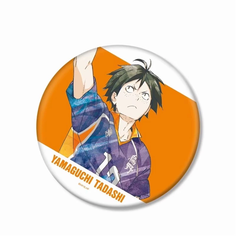 Фото 58 мм аниме Haikyuu Karasuno Hinata Shoyo Tobio Kageyama Daichi Sawamura косплей костюм значок булавка SPTE жесть брошь ﻿   Опора №5