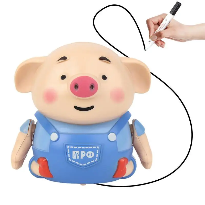 

Индуктивная игрушка-робот, игрушка-поросенок, детский робот-поросенок, игрушки, которые следуют черной линии, вы рисуете, Обучающие