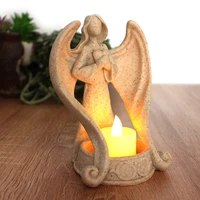european retro guardian angel led candle holder home atmosphere decoration ornaments